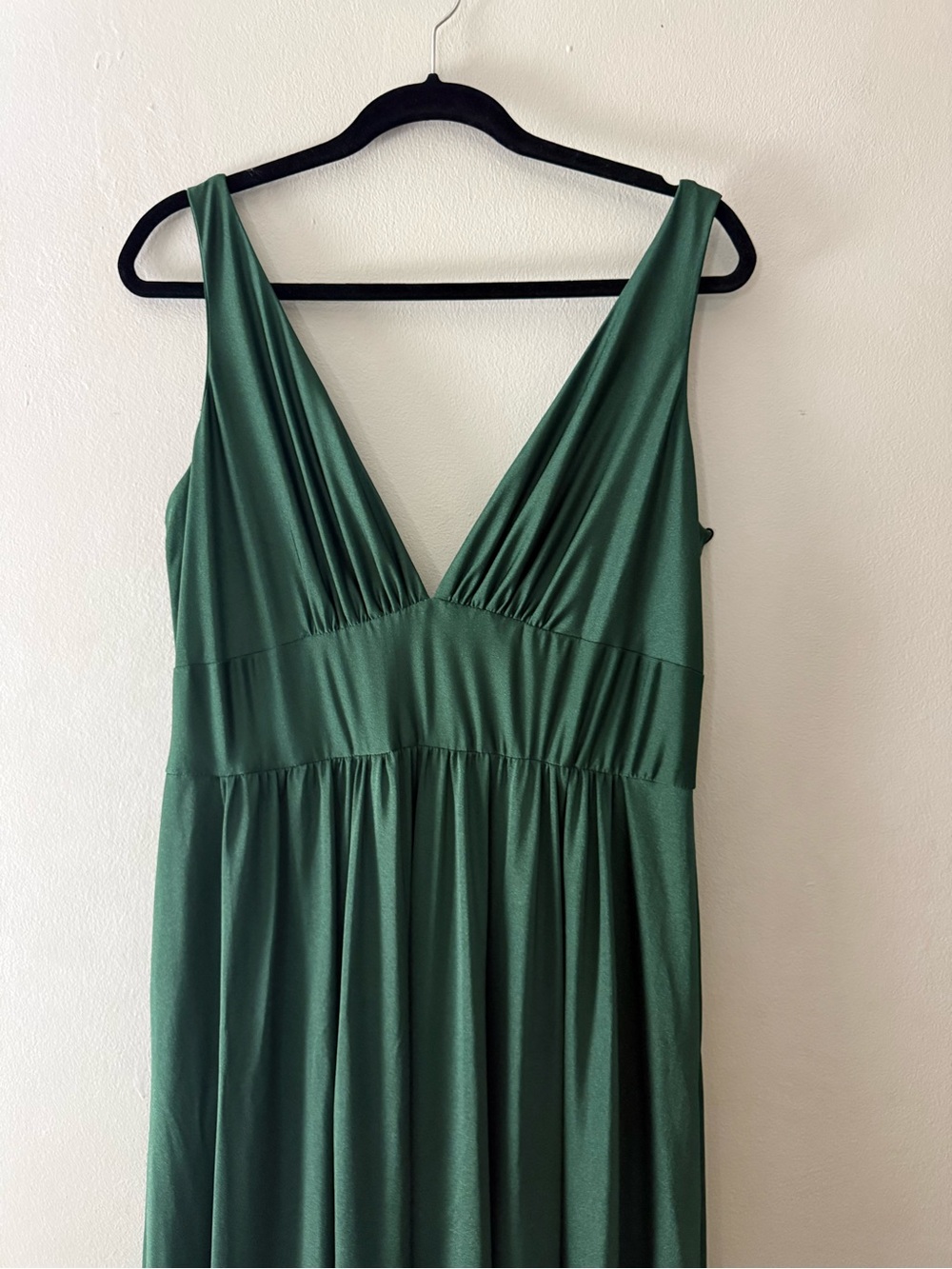 La Femme Deep Teal V-Neck Maxi Gown with Side Slit - Size 14 - Picture 2 of 12